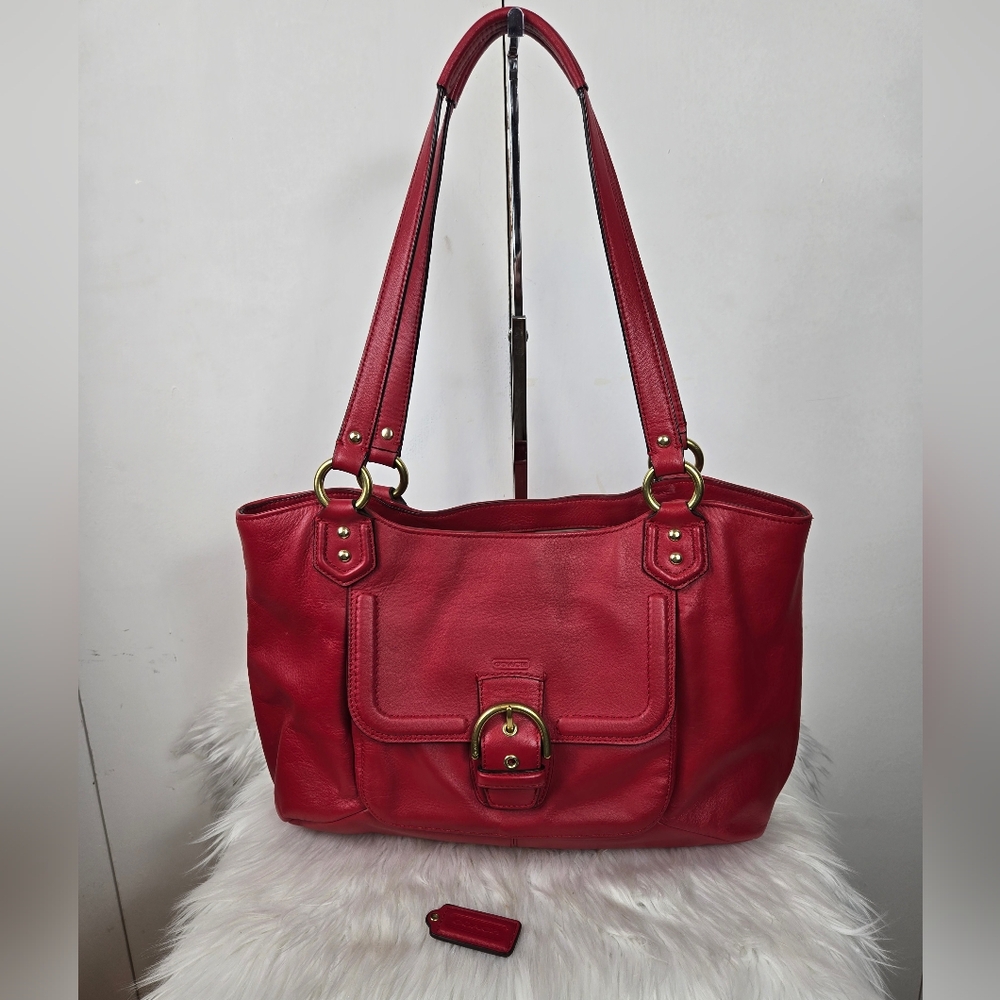 Coach Red Leather Cambell Belle Carry All